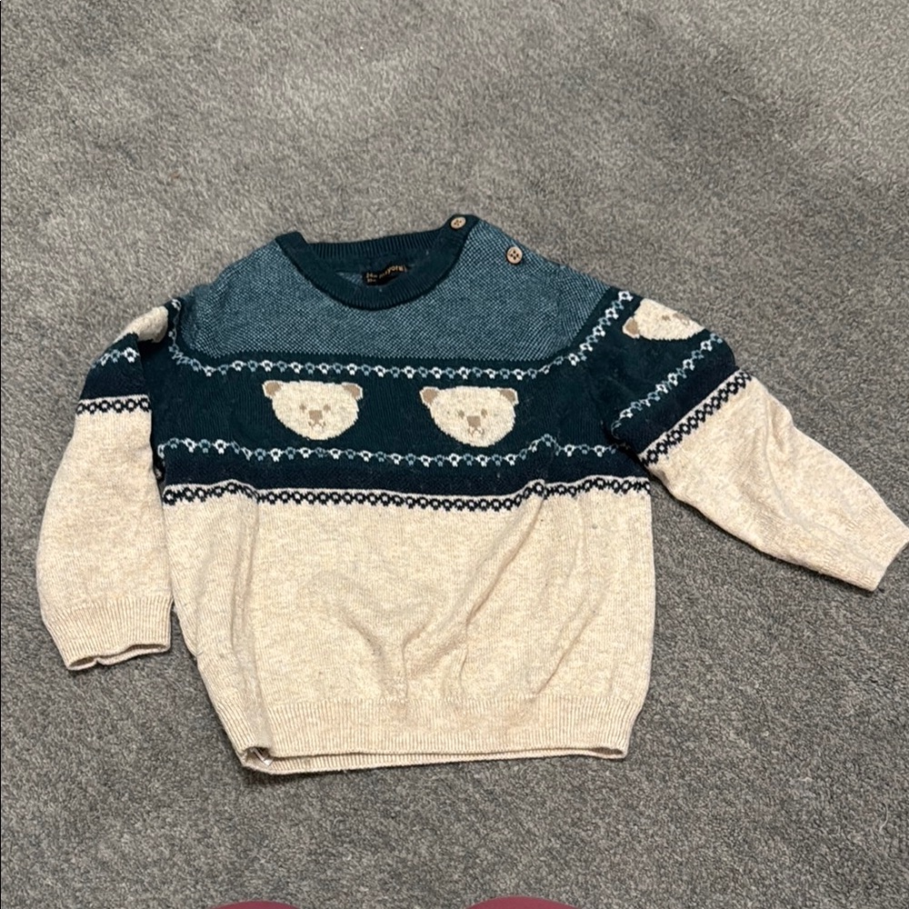 Little boy Blue and Cream Sweater